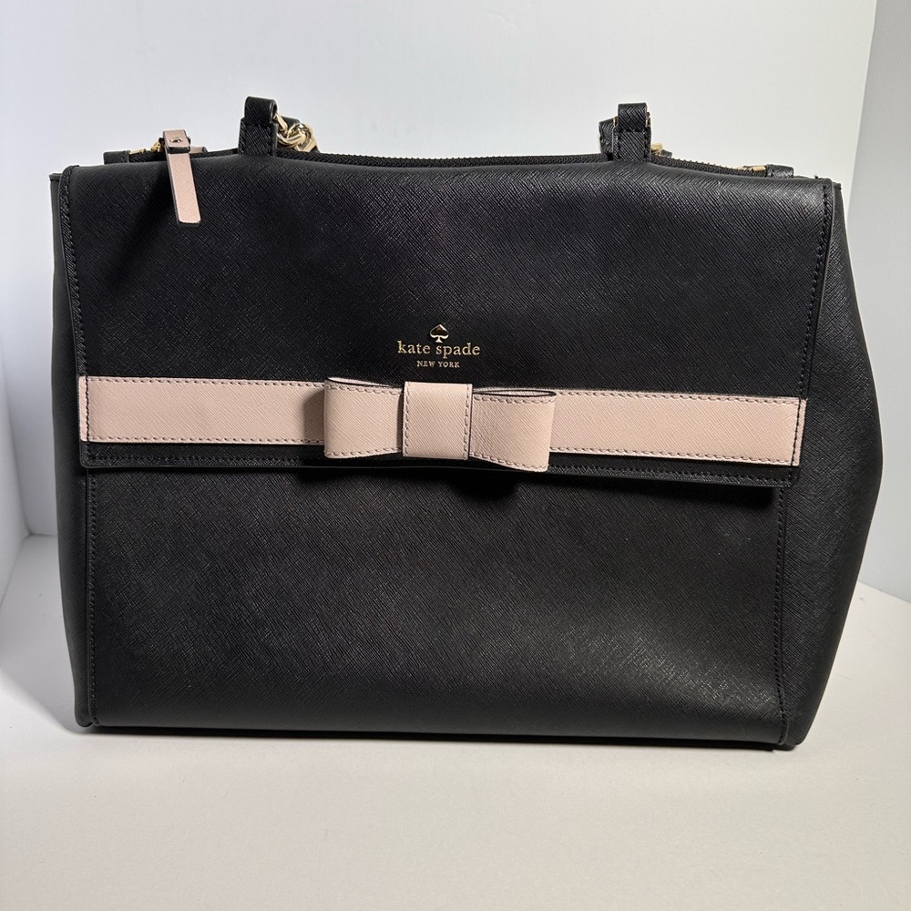 Kate Spade Black and Cream Bow Tote Bag